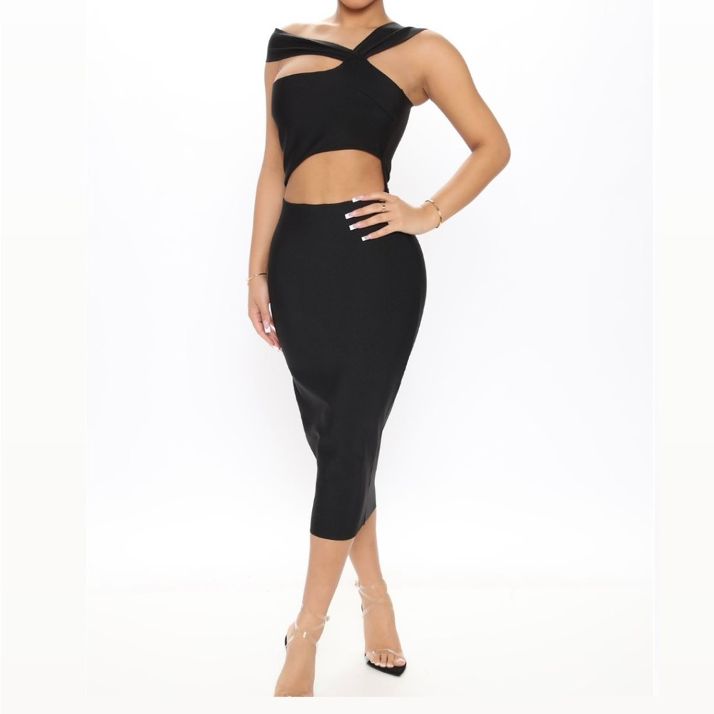 Black Cutout Midi Dress